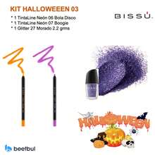 Bissú Kit Halloween 03 - 2 TintaLine Neon And 1 Glitter - Multicolor - View 2