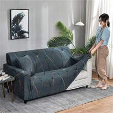 1 pieza Funda de sofá con estampado asimétrico, protector de sofá elástico suave de estilo moderno para sala de estar