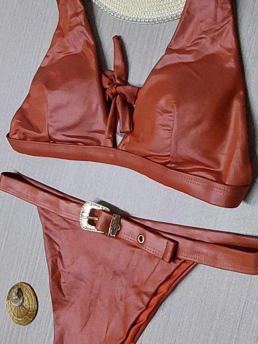 Women Bikini Sets - Camel - View 1