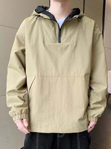 Cortavientos Para Deportes Al Aire Libre Para Hombre - Caqui - Ver 1