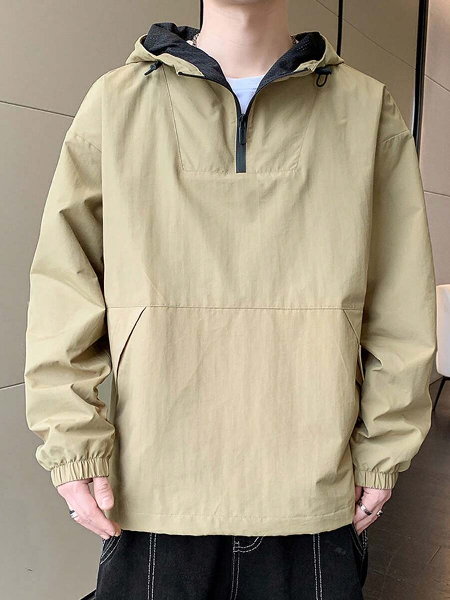 Cortavientos Para Deportes Al Aire Libre Para Hombre - Caqui - Ver 1