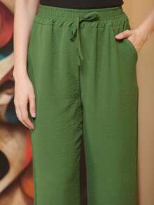 Women Pants - 軍綠色 - 查看 6