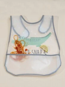 2入組嬰兒防水圍兜,卡通鱷魚紋peva材質 - 軍綠色 - 查看 3