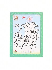 Folleto De Dibujo Artesanal Para Colorear Educativo, Patrón Aleatorio, Con 6 Pinturas De Acuarela, 1 Ud. - Multicolor - Ver 5