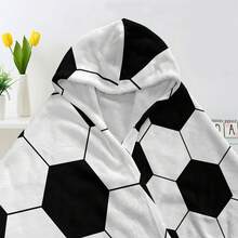 足球圖案披肩毛毯 - 幾何 - 查看 3