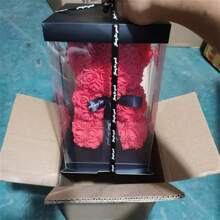 Artificial Flowers 25cm Rose Bear Girlfriend Anniversary Christmas Valentine's Day Gift Birthday Present For Wedding Party - Red - View 12