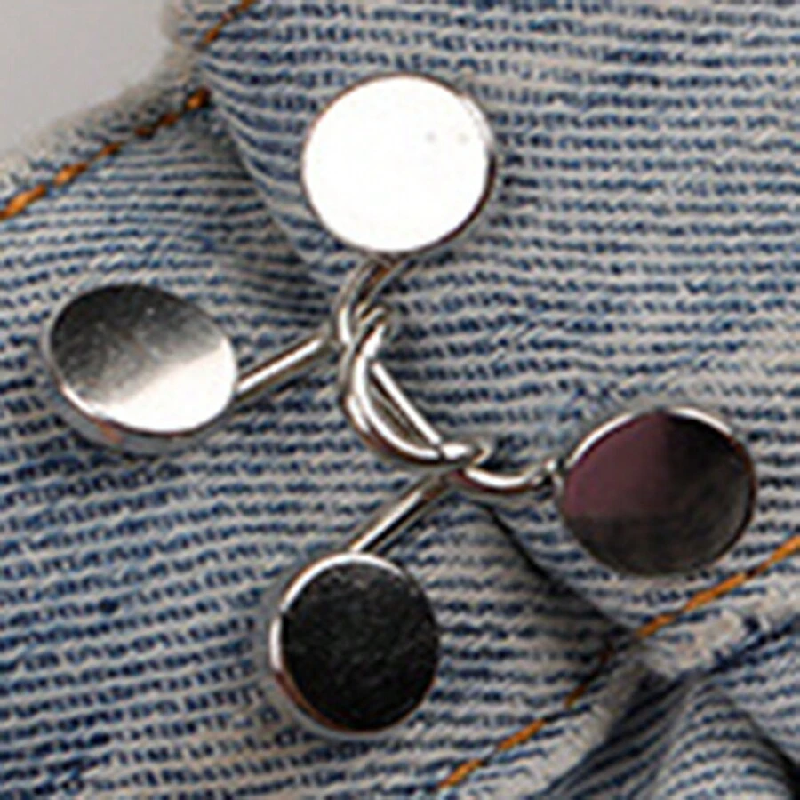 Jeans Waistband Button Adjustable Waist Reducer Button With Screw, Need To Punch Their Own Holes - Silver - View 1