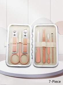 7件套不銹鋼指甲刀套裝美容套裝、指甲足療套裝 - 玫瑰金 - 查看 2