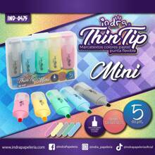 ind-0475 set de 5 marcatextos colores pasteles - Multicolor - Ver 1