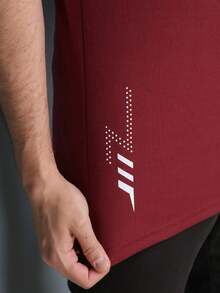 Men T-Shirts - 酒紅色 - 查看 5