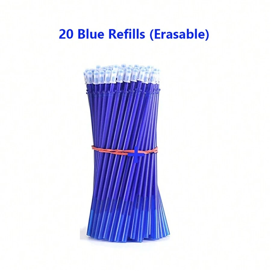 20 件/套 0.5 毫米可擦藍色筆芯、學校及辦公用品兒童文具