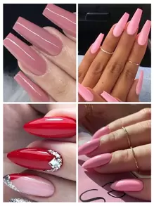 9入組聚合物指甲凝膠套件入門套裝,15毫升紅粉色水晶丙烯酸凝膠,配有指甲模板,刷子,夾子和滑動溶液,適用於初學者,專業法式設計diy美甲工具,銷售禮品,適用於家庭使用。 - 彩色 - 查看 8