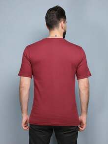 Men T-Shirts - 酒紅色 - 查看 6