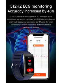 LORDWEY E600 ECG Smart Watch Men Non-Invasive Blood Glucose Heart Rate Blood Pressure Monitor Sports Steps Smartwatch Women Android - Red - View 4