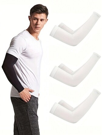 Cooling Arm Sleeves For Men -Sun Protection For Golf, Cycling, Running, And Driving - Stay Cool And Protected All Day Sleeves Cover Arms White Gloves Arm Warmers Autumn Outfits Halloween Costumes Black Arm Sleeve Gifts For Men