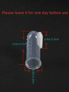 1pc Clear Pet Finger Toothbrush For Dog And Cat For Teeth Cleaning - White - View 4