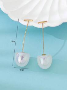1 Pair Creative Cute Cherry Earrings, White Cherry Dangle Earrings - White - View 5