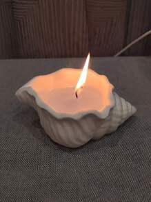 手工diy藝術海貝形狀香薰蠟燭模具矽膠蠟模,適用於家居裝飾、禮物和蠟燭製作 - 白色 - 查看 1