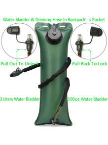 Bolso de Viaje Mochila de Hidratacion Bolsa Funcional Hidratante - Verde militar - Ver 3
