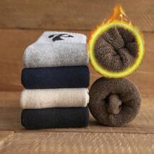 5 雙裝男式加厚保暖冬季襪子適合日常穿著 - 彩色 - 查看 1