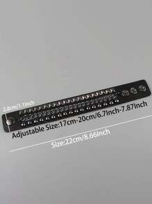 Bracelet De Cosplay Lolita Harajuku Japonais, Bracelet en PU Masculin-féminin Cool À Rivets Punk Rock, Chaîne Noire Et Métal Pour Couple Décoratif Branché Et À La Mode