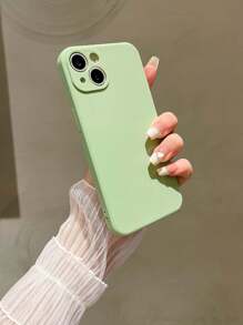 Green 1pc Solid Color Phone Case Compatible With Iphone - Green - View 3