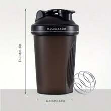 1 Bouteille De Shaker Noire De 12 Oz/400 Ml, Classique Avec Crochets Et Étanche À L'épreuve Des Fuites, Avec Échelle Graduée, Un Petit Batteur À Fouet En Acier Inoxydable, Certifié Pp5, Une Tasse De Mélange De Poudre De Protéine De Sport Et Adaptée Au Lave-vaisselle, Une Tasse De Camping, Une Tasse À Café