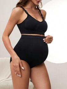 5 Pack Maternity Comfortable Nylon Underwear, High Waist Pregnancy Under Pants For Pregnant Women Mid-Late Term