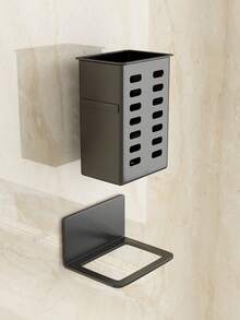 QIYINGFA 1pc Kitchen Utensils Storage Rack, Wall-mounted Storage Basket