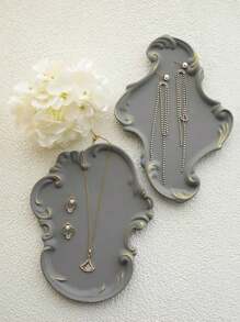 Romantic Carved Tray Plaster Mold Trinket Display Disc Cement Silicone Mold Home Decor Storage Tray DIY Concrete Epoxy Resin Mold