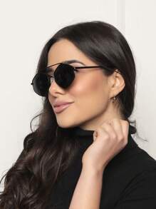 Thời trang nữ Kính Retro - màu đen - Xem 4