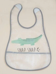 2入組嬰兒防水圍兜,卡通鱷魚紋peva材質 - 軍綠色 - 查看 6