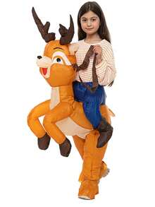 Riding Moose Inflatable Costume, Party Carnival Prop Performance Inflatable Costume - Orange - View 3