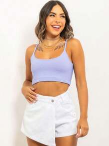 cropped talita alça fina basico - Azul bebê - Visão 2