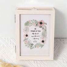 1入組白色永生花盒，帶雙連接相框，DIY 禮品盒，帶空心 3D 桌面框架，高級玻璃表面裝飾品，適合生日派對送禮 - 米色 - 查看 5