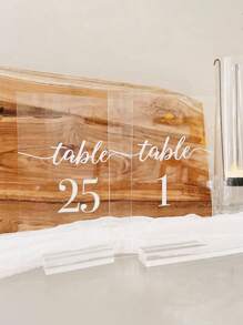 1套 - 透明亞克力婚禮座位卡(5.91*3.94英寸)西式婚禮號碼卡,生日派對桌牌,亞克力桌號,透明亞克力座位卡(不帶號碼,diy可用),適用於帶有支架的婚禮派對桌子(2.76*1.57英寸) - 白色 - 查看 3