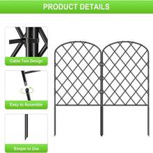 19入組/袋戶外防鏽金屬花園裝飾圍欄,網狀金屬邊框防獸禦鳥圍欄,草坪假山格柵,適用於園藝裝飾、動物保護,20英尺-黑色 - 黑色 - 查看 3