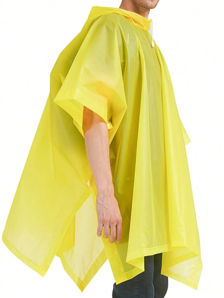1件黃色防水eva雨衣,男女通用多功能野外徒步和露營雨衣,男性用透明雨衣,女性用肩背式雨衣 - 黃色 - 查看 1