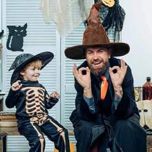 1pc Witch Hat Headpiece, Wizard Hat, Magician Cap, Classic Pointy Hat, Halloween Costume Accessories,Christmas - Brown - View 4