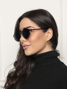 Thời trang nữ Kính Retro - màu đen - Xem 3