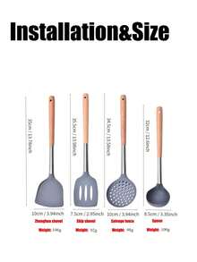 Classic Silicone & Wooden Slotted Spatula For Home Kitchen - Silicone wooden handle spatula - View 7
