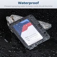 2 件装徽章夹，带双面窗口，横向硬质塑料外壳，黑色卡片保护袋，适用于办公室、学校 ID 卡、信用卡、感应钥匙卡、驾驶执照和通行证、学校用品、返校 - 黑色 - 查看 6