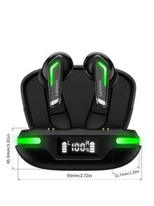 聯想 Gm3 遊戲用無綫入耳式耳機，音質好、低延遲、HiFi 音頻 - 黑色 - 查看 4