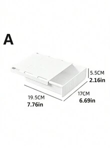 1pc Solid Color Drawer Stationery Storage Box, Simple Multi-Purpose Desk Holder For Student, Office Stationery Storage Back To School - White - View 10