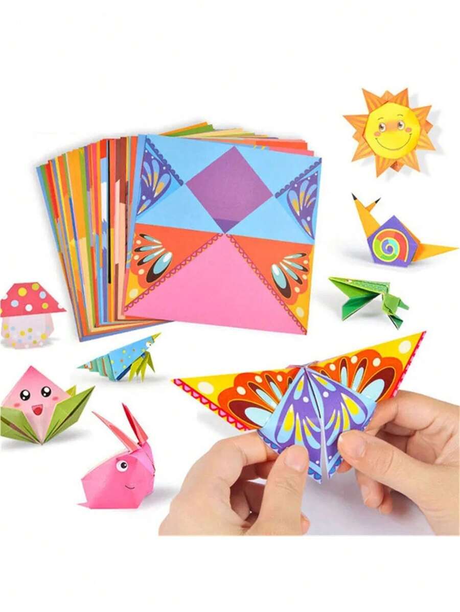 54 Sheets Of Creative Diy Colorful Origami Paper Set For Children Kindergarten Handcraft Material - Apricot - View 1