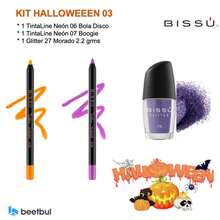 Bissú Kit Halloween 03 - 2 TintaLine Neon And 1 Glitter - Multicolor - View 1