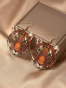 2 件/套時尚可愛的鏤空虎頭耳環 - 彩色 - 查看 2