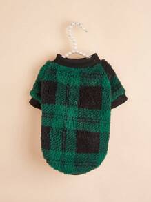 1件毛絨寵物連帽衫,適合貓狗兩用,秋冬新款,防風保暖寵物衣服