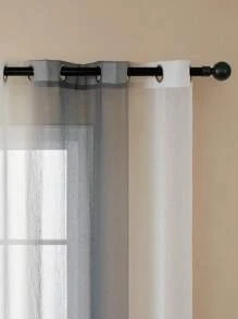 Cortina De Ventana Gris Transparente Degradado En Medio - Multicolor - Ver 2