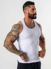 Men Tank Tops - White - View 2